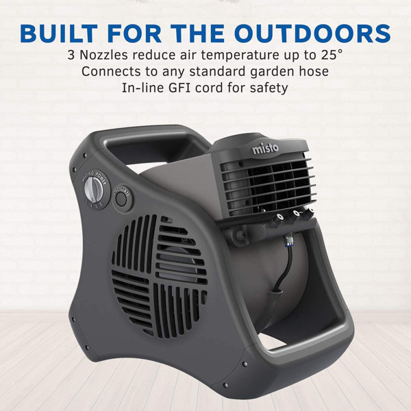 Lasko 7050 Misto 3Speed Outdoor Patio Mister Portable Cooling Water Misting Fan & Reviews Wayfair